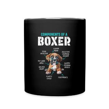 Boxer allemand COMPOSANTS D'UN BOXER Drôle - Mug uni - noir - Devant