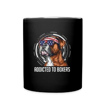 German Boxer ADDICTED TO BOXER Beer Fan - Full Colour Mug - black - Front