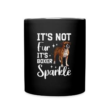 German Boxer NO FUR IT'S BOXER MAGIC - Full Colour Mug - black - Front