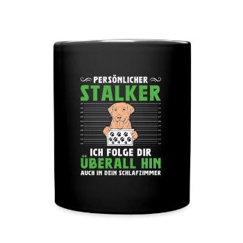 Labrador Owner PERSONAL STALKER Funny - Full Colour Mug - black - Front