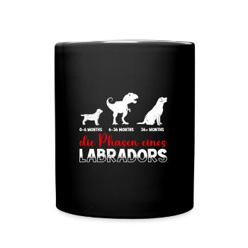 Propriétaire du Labrador LES PHASES D’UN LABRADOR Cool - Mug uni - noir - Devant