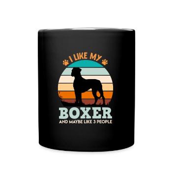 Boxeur allemand COMME MON BOXER ET PEUT-ÊTRE 3 PERSONNES - Mug uni - noir - Devant
