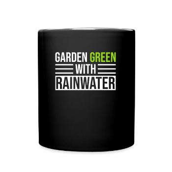 Garden greenery with rainwater rainwater harvesting - Full Colour Mug - black - Front