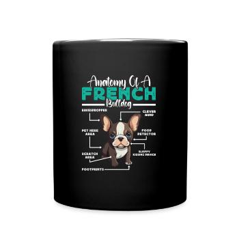 Frenchie ANATOMIE D’UN BOULEDOGUE FRANÇAIS Drôle - Mug uni - noir - Devant