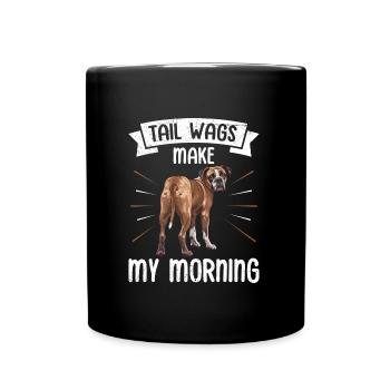 Les remuements de queue de chien Boxer rendent mon matin drôle - Mug uni - noir - Devant