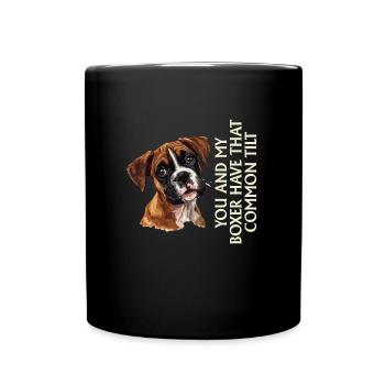Deutscher Boxer YOU AND MY BOXER Lustiges - Tasse einfarbig - Schwarz - Vorne