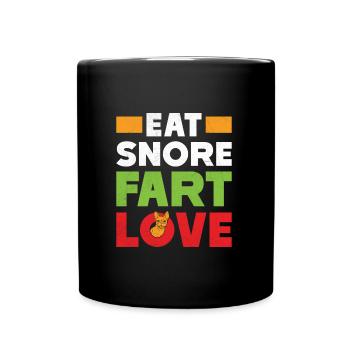 Bouledogue français MANGER RONFLEMENT PET AMOUR - Mug uni - noir - Devant