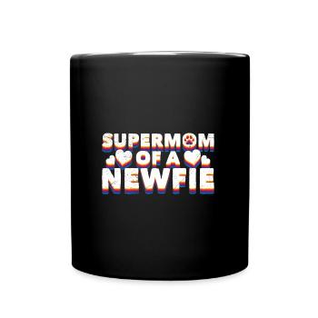 Neufundländer SUPERMOM OF A NEWFIE Lustiges - Tasse einfarbig - Schwarz - Vorne