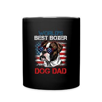 Deutscher Boxer USA WELTBESTER BOXER PAPA - Tasse einfarbig - Schwarz - Vorne