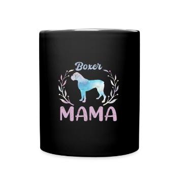 BOXER MAMA Deutscher Boxer Hundemama Boxer - Tasse einfarbig - Schwarz - Vorne