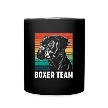 Allemand Boxer Chien Papa BOXER TEAM Drôle - Mug uni - noir - Devant