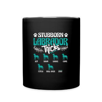 Propriétaire de Labrador ASTUCES DE LABRADOR TÊTU - Mug uni - noir - Devant