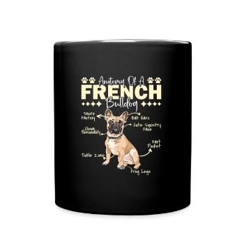 Frenchie ANATOMIE D’UN BOULEDOGUE FRANÇAIS Drôle - Mug uni - noir - Devant