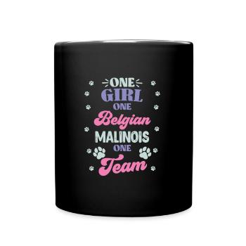 Malinois UNE FILLE UN BERGER BELGE - Mug uni - noir - Devant