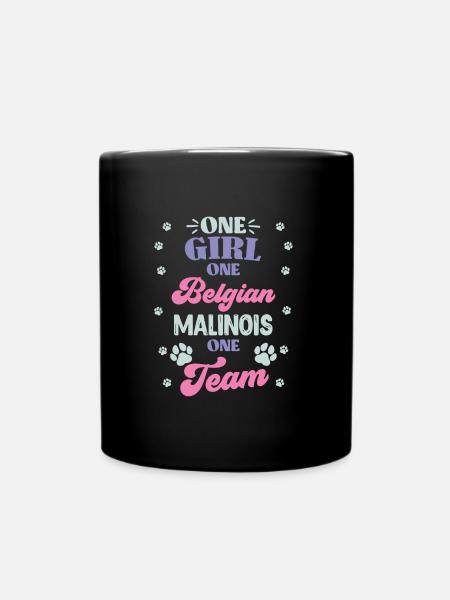Malinois UNE FILLE UN BERGER BELGE - Mug uni - noir