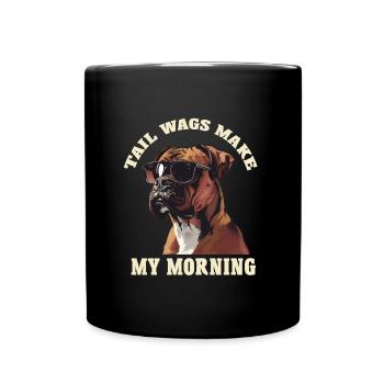 Les remuements de queue de boxeur allemand rendent mon matin drôle - Mug uni - noir - Devant
