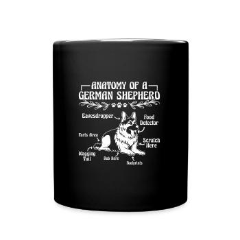 German Shepherd ANATOMY OF A GERMAN SHEPHERD Owner - Full Colour Mug - black - Front