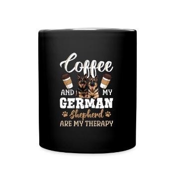 Kaffeetrinker Coffee and my German Shepherd my - Full Colour Mug - black - Front