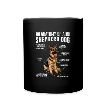Anatomie d’un berger berger allemand - Mug uni - noir - Devant