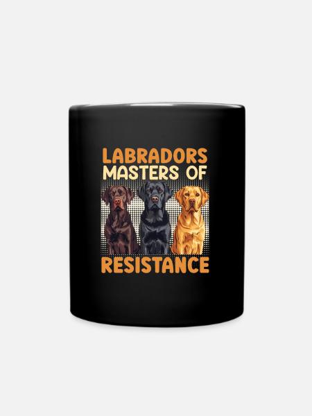 Labradors MAÎTRE DE LA RÉSISTANCE Fun - Mug uni - noir