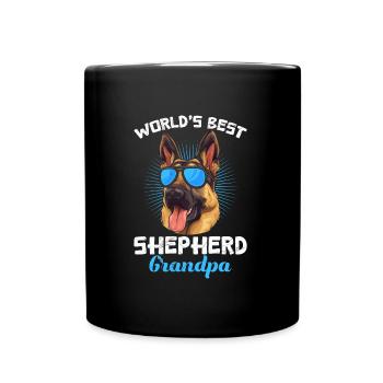 Propriétaire d’un berger allemand Meilleur berger du monde Grand-père - Mug uni - noir - Devant
