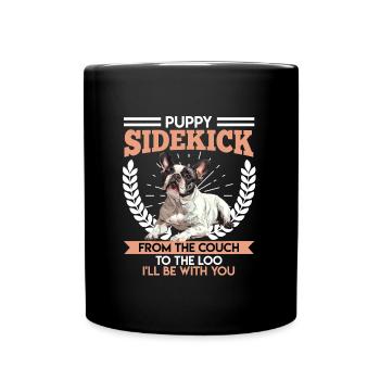 Bouledogue français Gardez un œil sur vous - Mug uni - noir - Devant