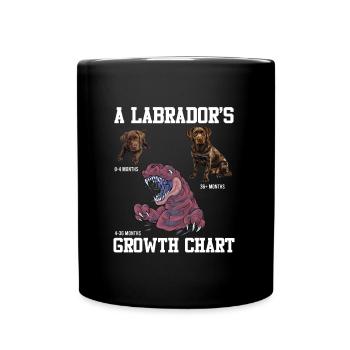 Labrador Liebhaber Labrador WACHSTUMSTABELLE - Tasse einfarbig - Schwarz - Vorne