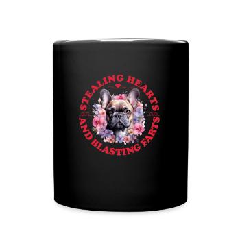 Bouledogue français VOLER DES CŒURS EXPLOSER - Mug uni - noir - Devant