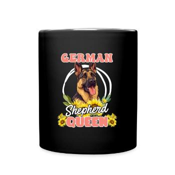 GERMAN SHEPHERD QUEEN Deutscher Schäferhund - Full Colour Mug - black - Front