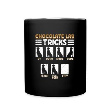 Labrador Drôle CHOCOLATE LAB TRICKS Têtu - Mug uni - noir - Devant