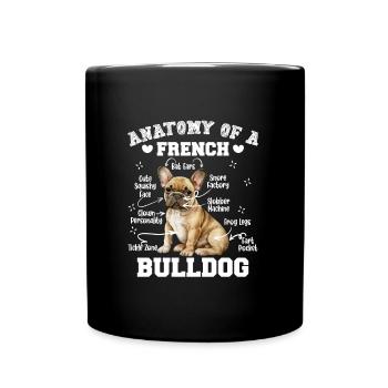 Anatomie d'un BOULEDOGUE FRANÇAIS Funny Frenchie - Mug uni - noir - Devant