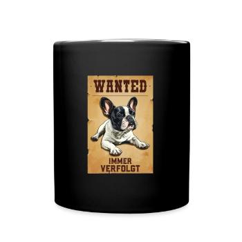 French Bulldog Owner WANTED Funny - Full Colour Mug - black - Front