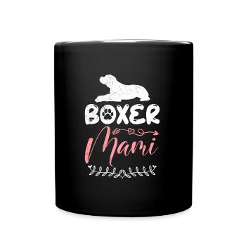 Deutscher Boxer Hundebesitzerin BOXER MAMI - Tasse einfarbig - Schwarz - Vorne