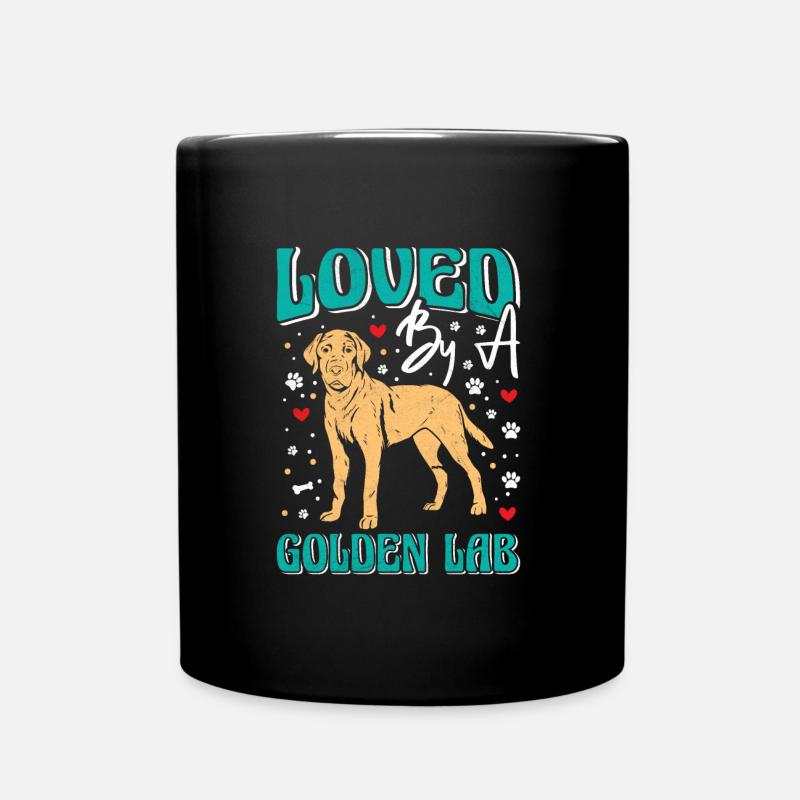 Golden Labrador LOVED BY A GOLDEN LAB Hundemama - Tasse einfarbig - Schwarz