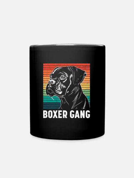 Papa chien boxeur allemand BOXER GANG drôle - Mug uni - noir