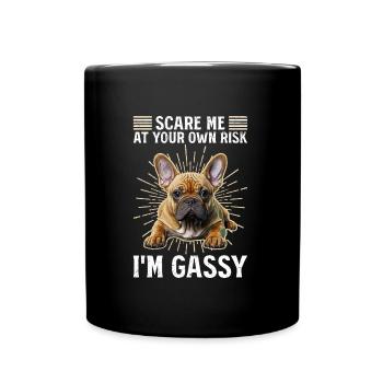 Frenchi Effrayez-moi à vos risques et périls Je suis gazeux - Mug uni - noir - Devant