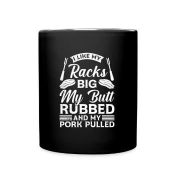 Les amateurs de viande aiment mes carrés gros cul frottés - Mug uni - noir - Devant