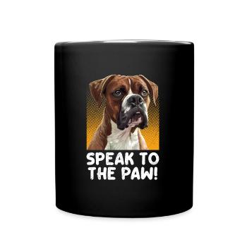 Boxeur allemand PARLEZ AVEC LA PATTE ! Chien boxeur - Mug uni - noir - Devant