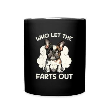 Drôle de bouledogue français qui dans les pets - Mug uni - noir - Devant