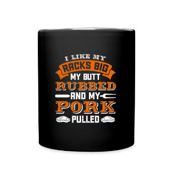 Les amateurs de viande aiment mes carrés gros cul frottés - Mug uni - noir - Devant