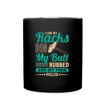 Les amateurs de viande aiment mes carrés gros cul frottés - Mug uni - noir - Devant