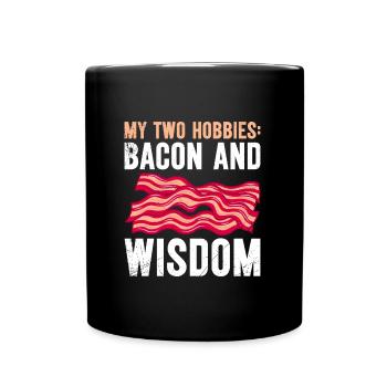 Fleischfresser My Two Hobbies Bacon and Wisdom - Tasse einfarbig - Schwarz - Vorne