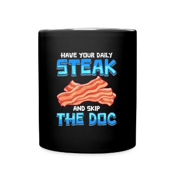 Anti-végétarien Prenez votre steak quotidien Évitez le doc - Mug uni - noir - Devant
