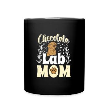 Brauner Labrador CHOCOLATE LAB MOM Labrador - Tasse einfarbig - Schwarz - Vorne