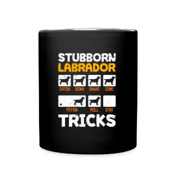 Propriétaire de Labrador ASTUCES DE LABRADOR TÊTU - Mug uni - noir - Devant
