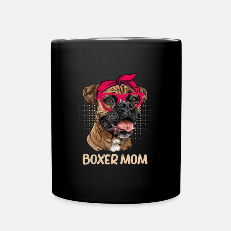 BOXER MOM Boxer allemand Chien Maman Boxer Boxer - Mug uni - noir
