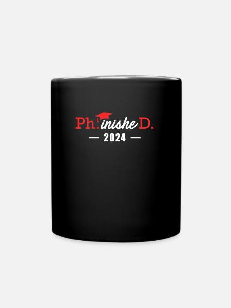 Phinished Ph.D Degree 2024 Doctor Doctorate - Full Colour Mug - black