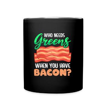 Drôle de mangeur de viande qui a besoin de légumes verts Avoir du bacon - Mug uni - noir - Devant