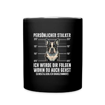 Le bouledogue français vous suivra en vous amusant - Mug uni - noir - Devant