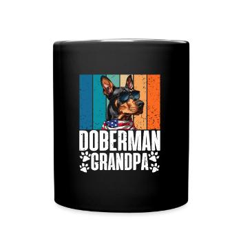DOBERMAN GRANDPA Propriétaire de chien Vintage Vieux - Mug uni - noir - Devant